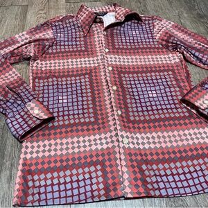 Men’s Vintage 1970’s Pierre La Grande Donegal Psychedelic Geometric Print Shirt